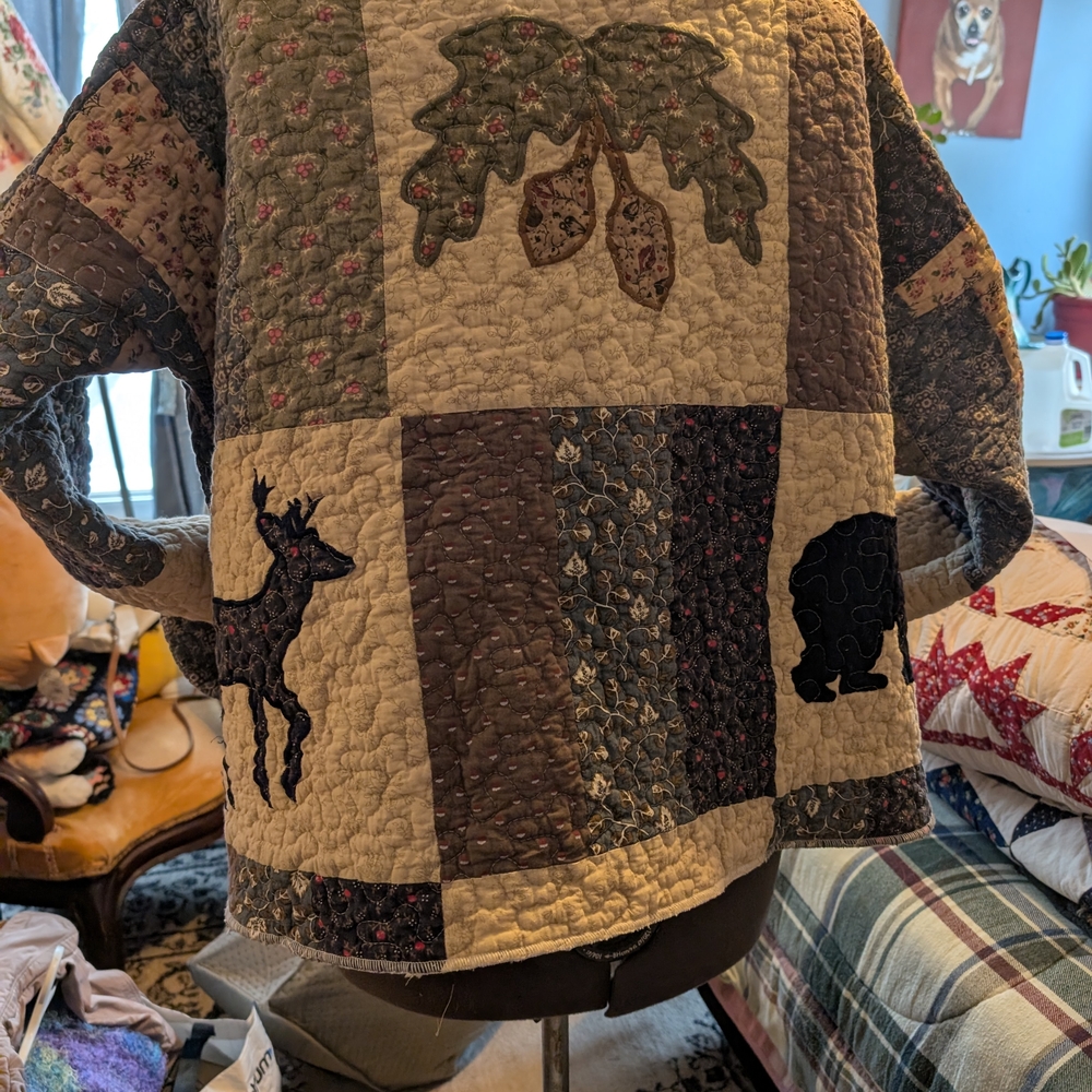 Patchwork Quilted Women's Sweater - Picture 3 of 7